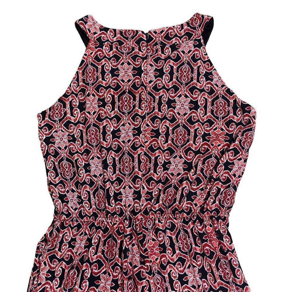 ENFOCUS Studio Red Black Print Sleeveless Jumpsuit Size 10 - Picture 5 of 16